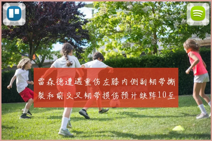 雷森德遭遇重伤左膝内侧副韧带撕裂和前交叉韧带损伤预计缺阵10至12周